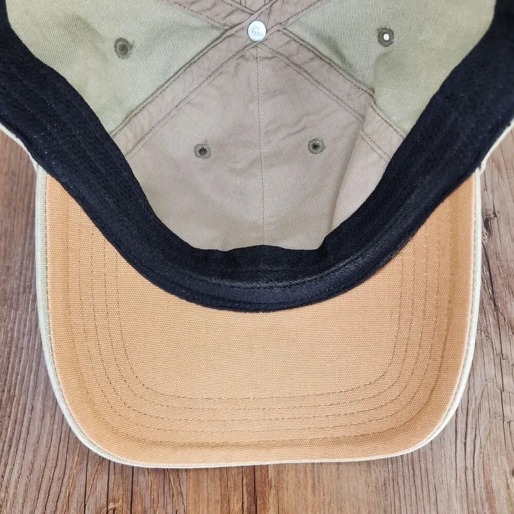 Carhartt Canvas Dad Hat Leather Patch Strapback Green Workwear Cap Casual Adult